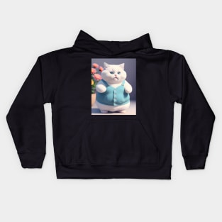 Chubby cat - Modern digital art Kids Hoodie